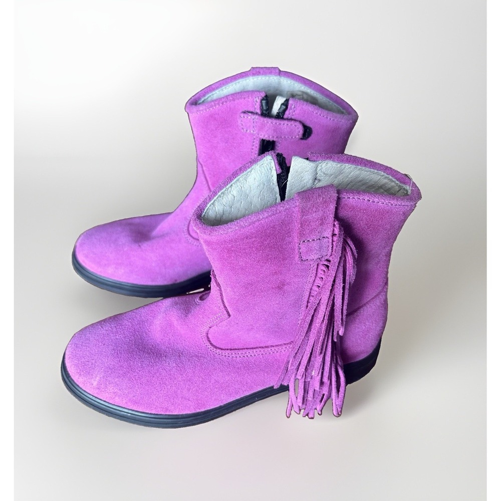 Little Eric Cowgirl Pink Boots Suede Leather MADE IN ITALY Size 29 EU Girl NYC